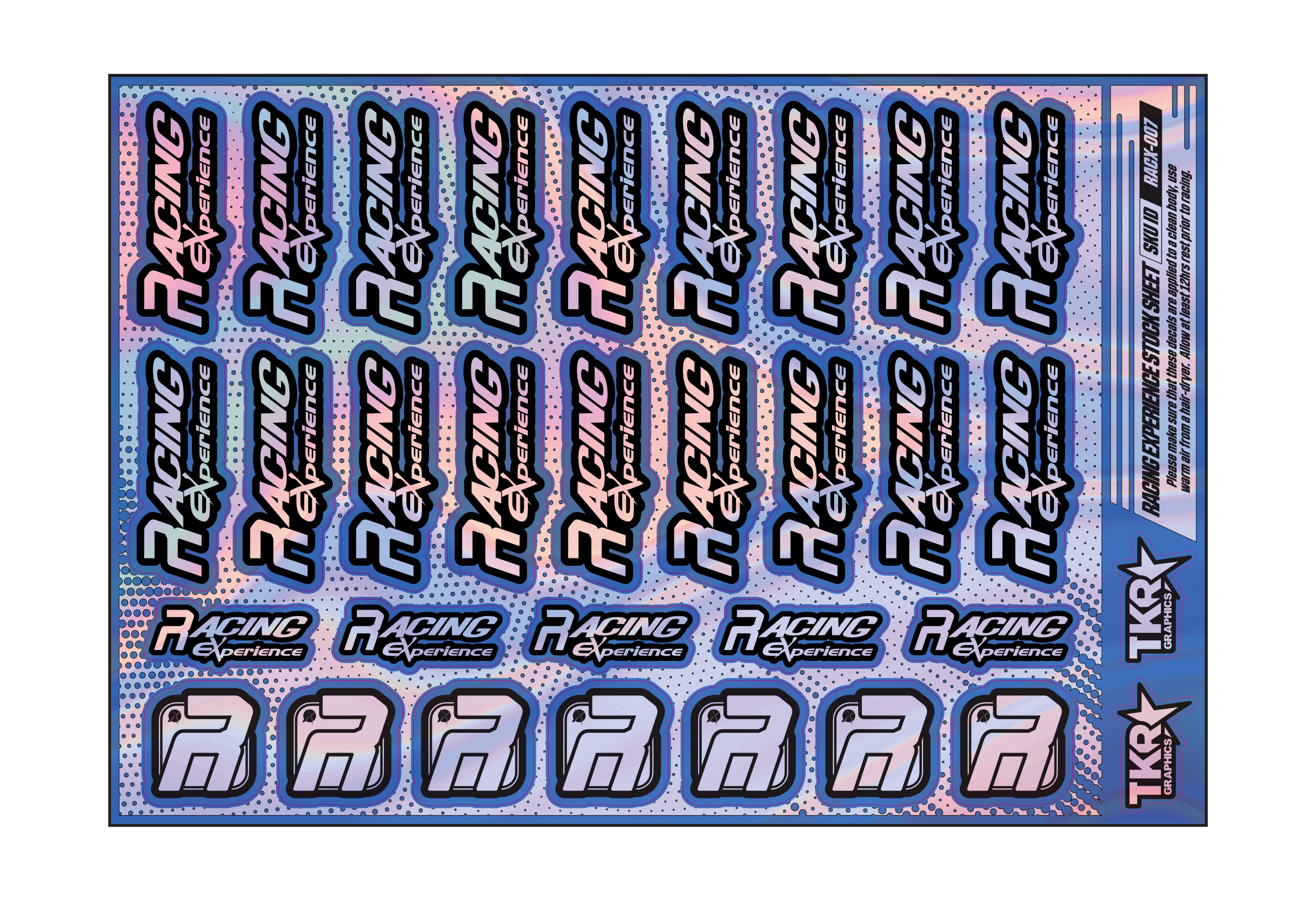 HOLOGRAPHIC RACING EXPERIENCE A5 STOCK SHEET