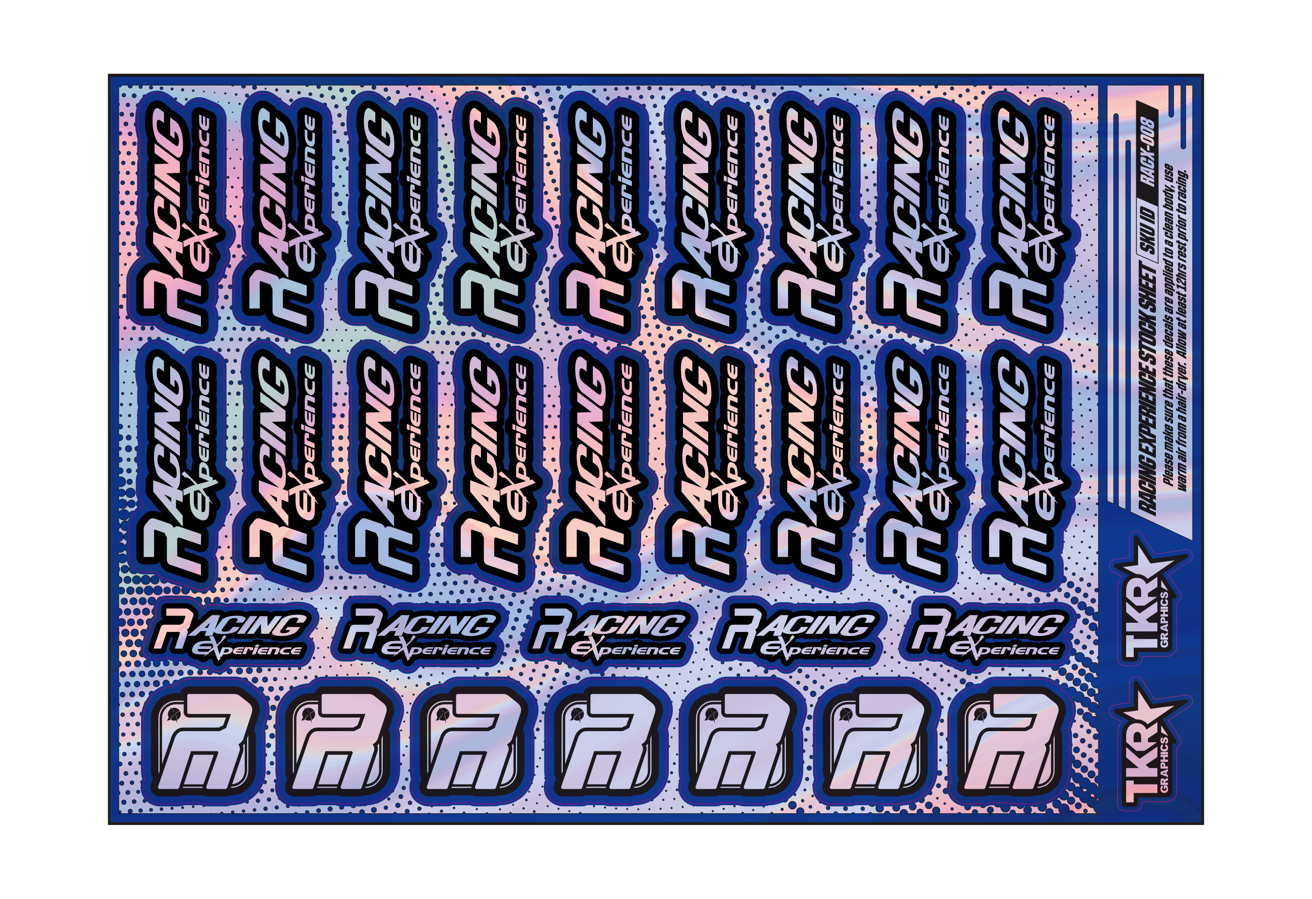 HOLOGRAPHIC RACING EXPERIENCE A5 STOCK SHEET