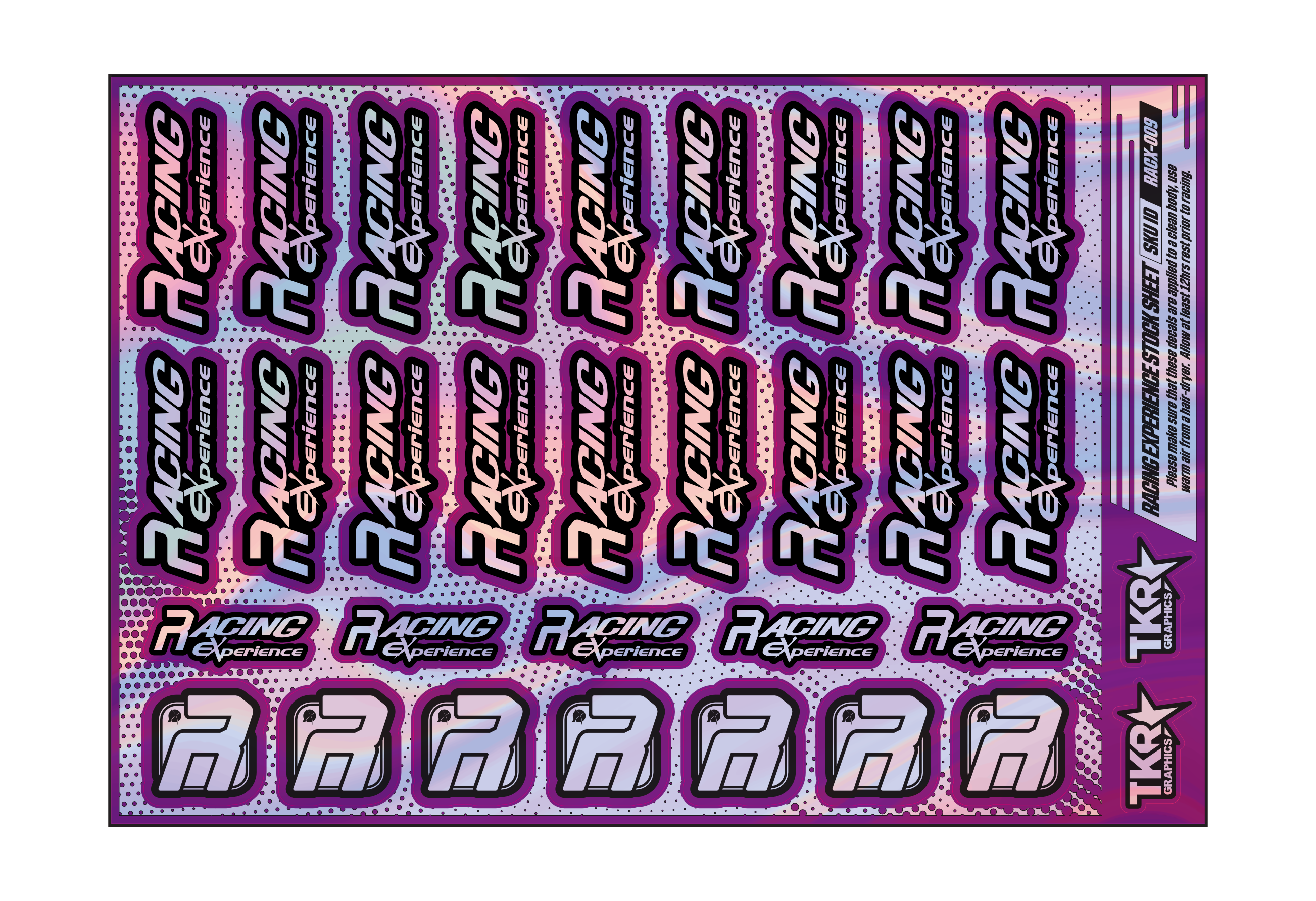 HOLOGRAPHIC RACING EXPERIENCE A5 STOCK SHEET
