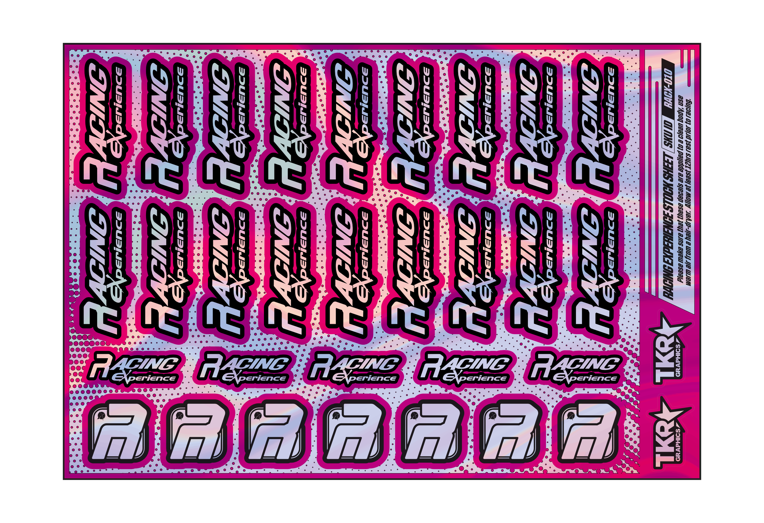 HOLOGRAPHIC RACING EXPERIENCE A5 STOCK SHEET