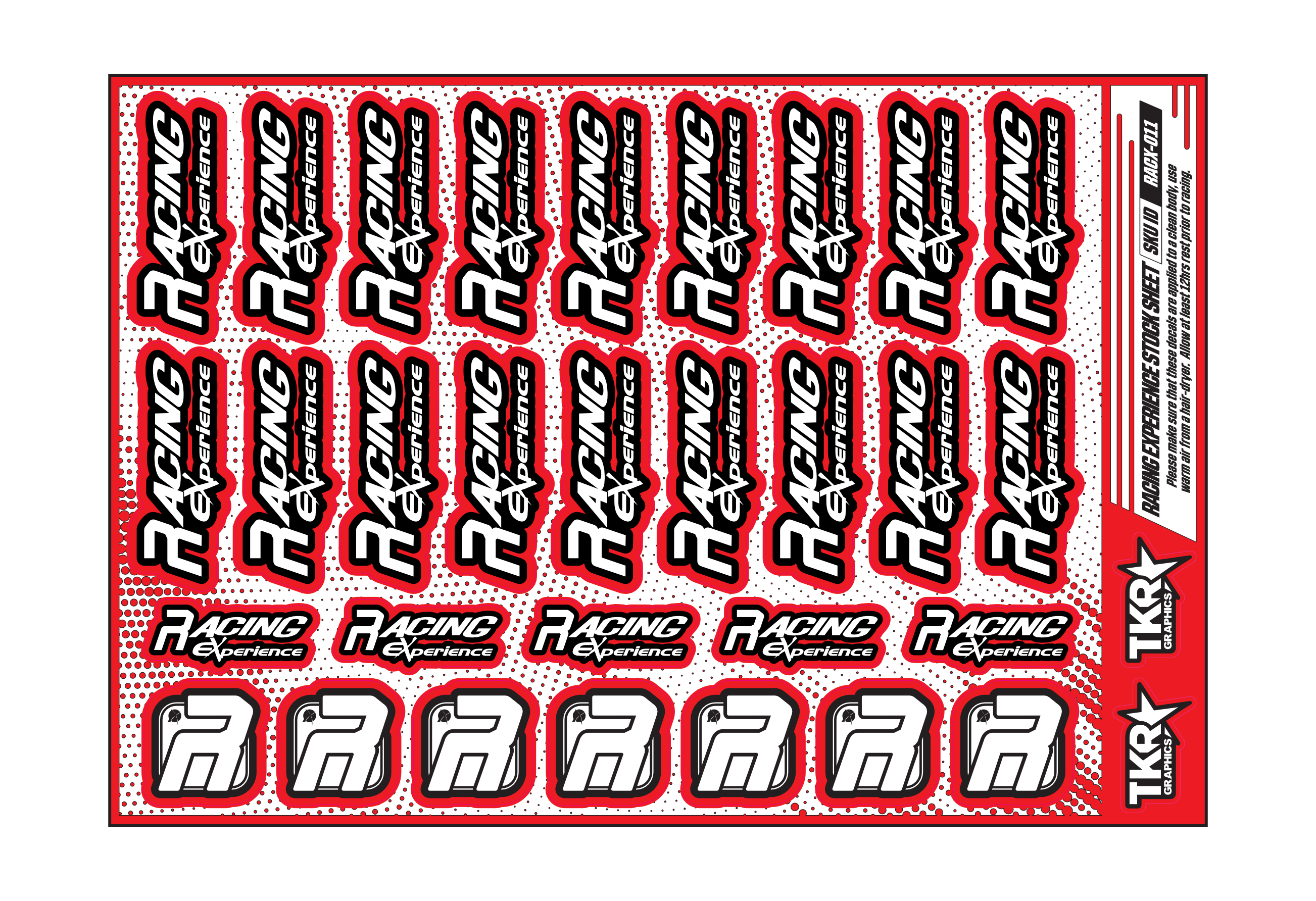 RACING EXPERIENCE A5 STOCK SHEET