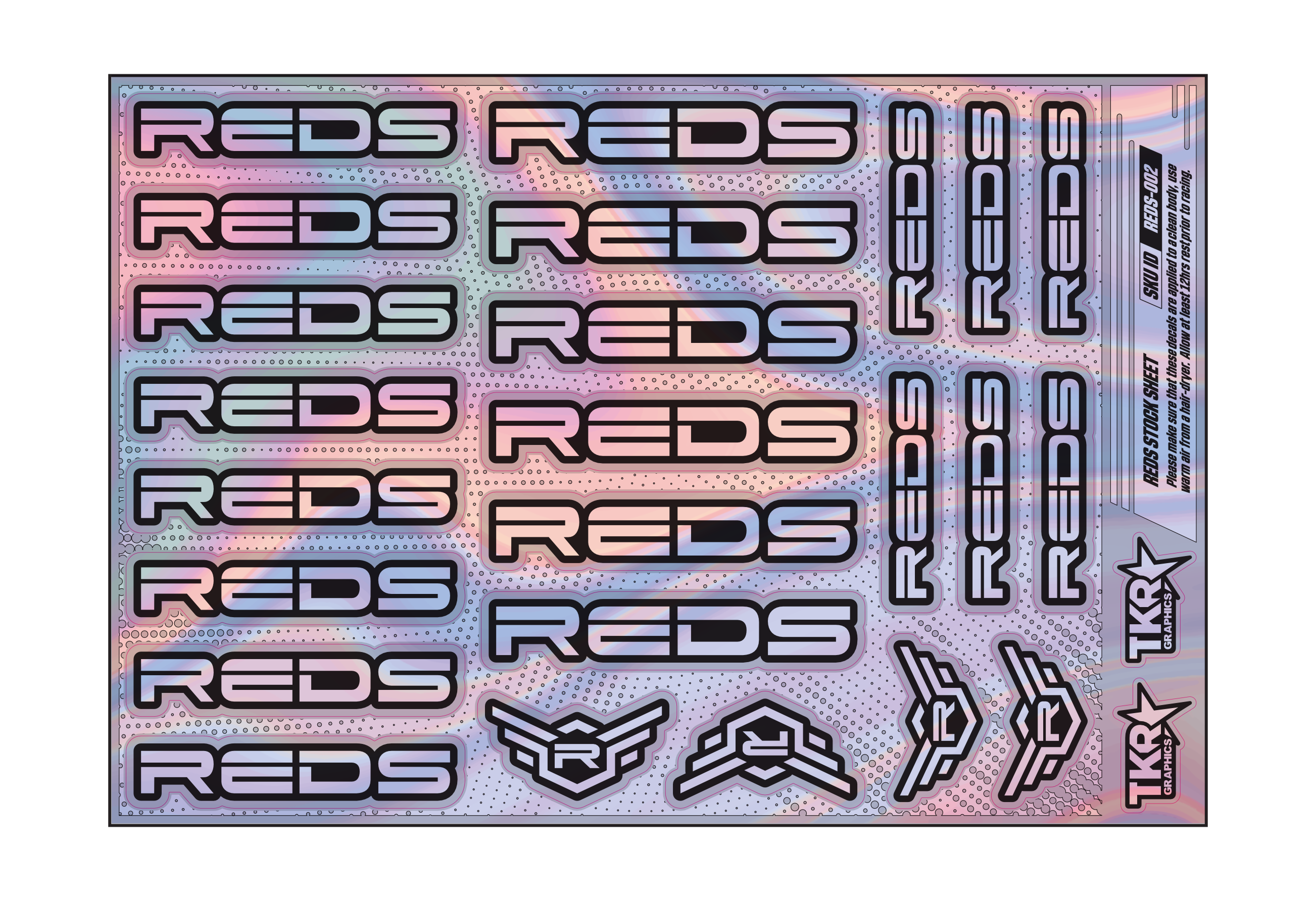 HOLOGRAPHIC REDS A5 STOCK SHEET