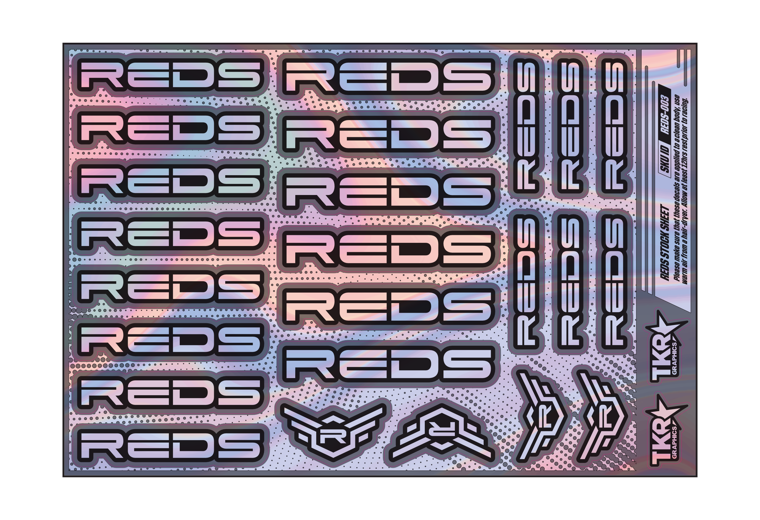 HOLOGRAPHIC REDS A5 STOCK SHEET