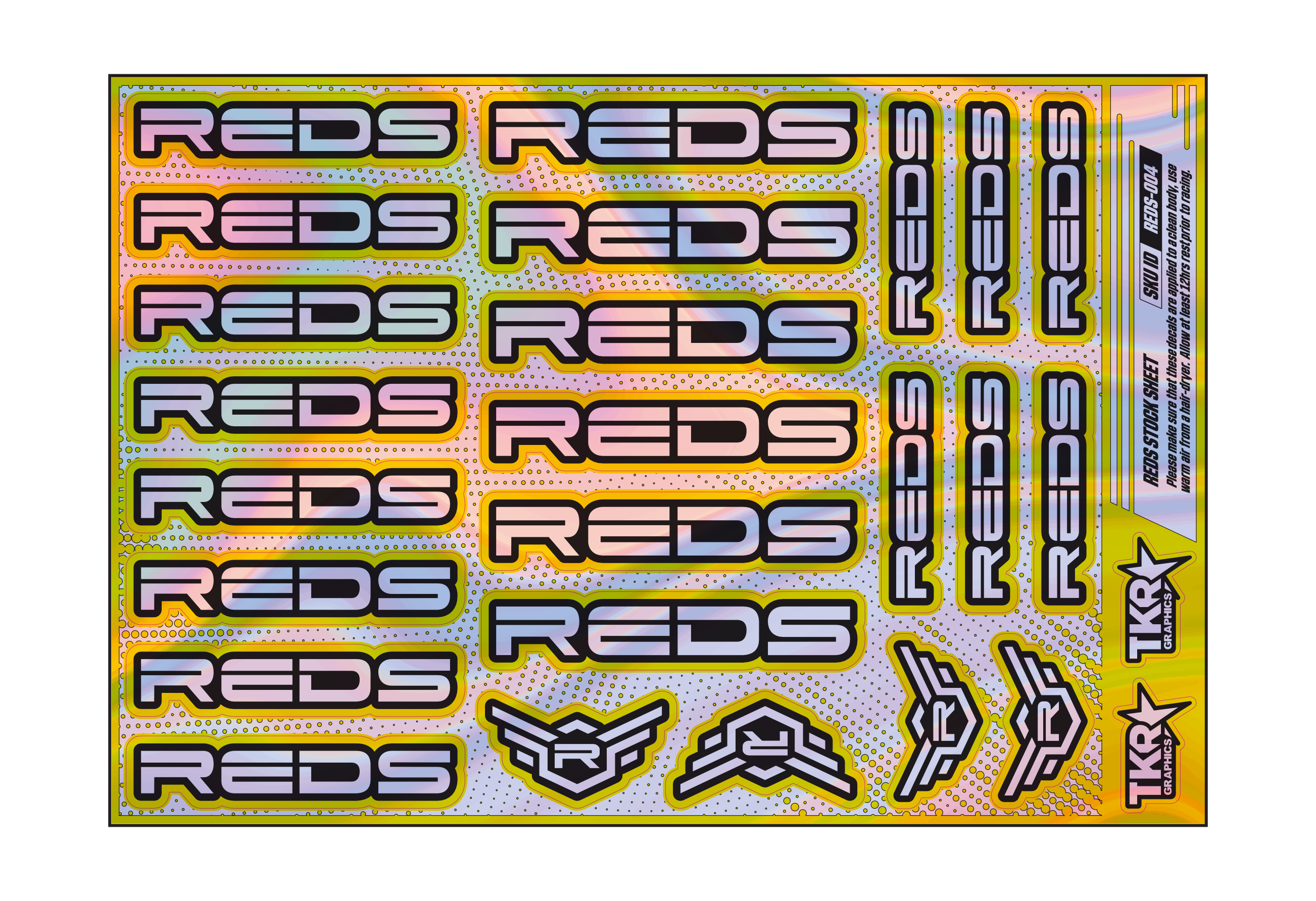 HOLOGRAPHIC REDS A5 STOCK SHEET