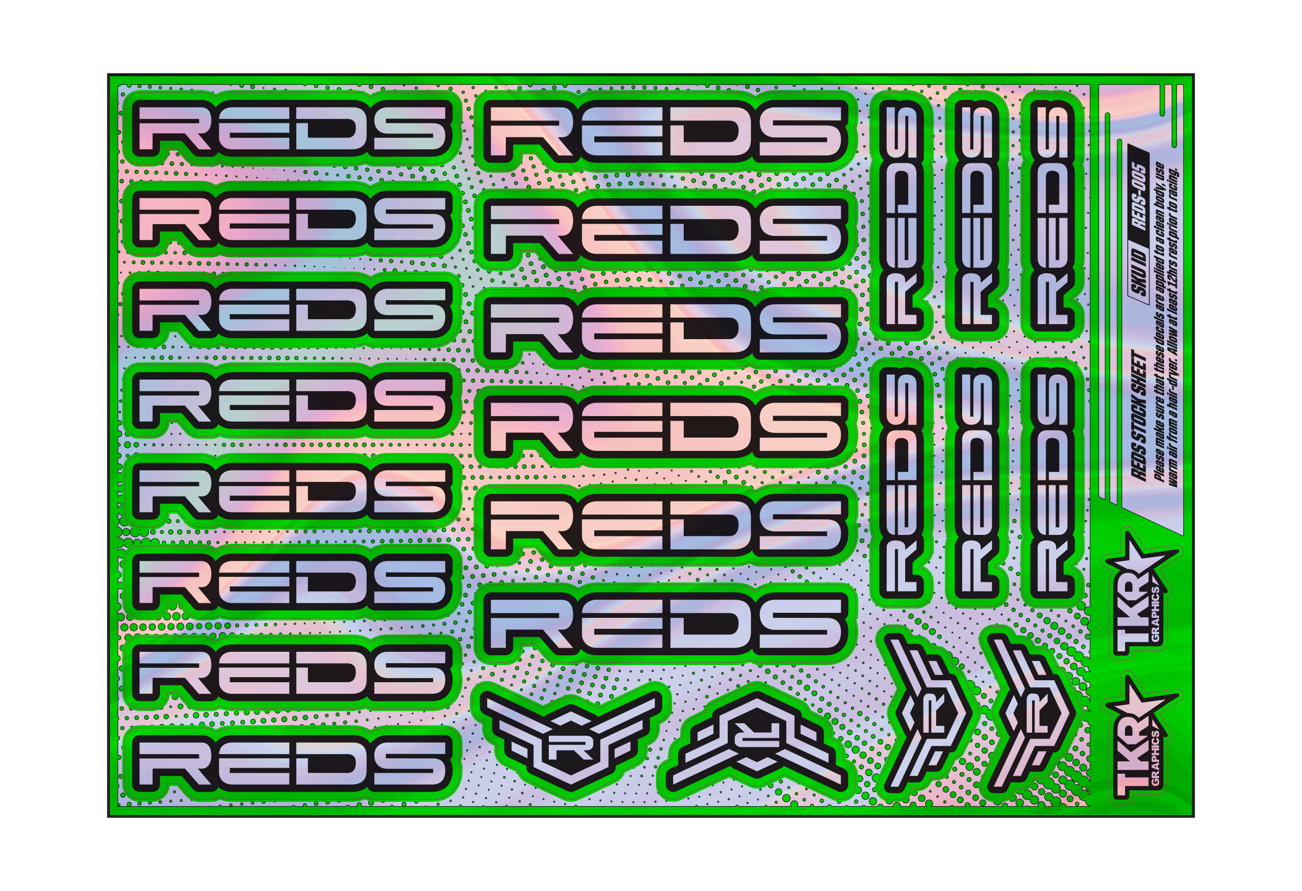 HOLOGRAPHIC REDS A5 STOCK SHEET