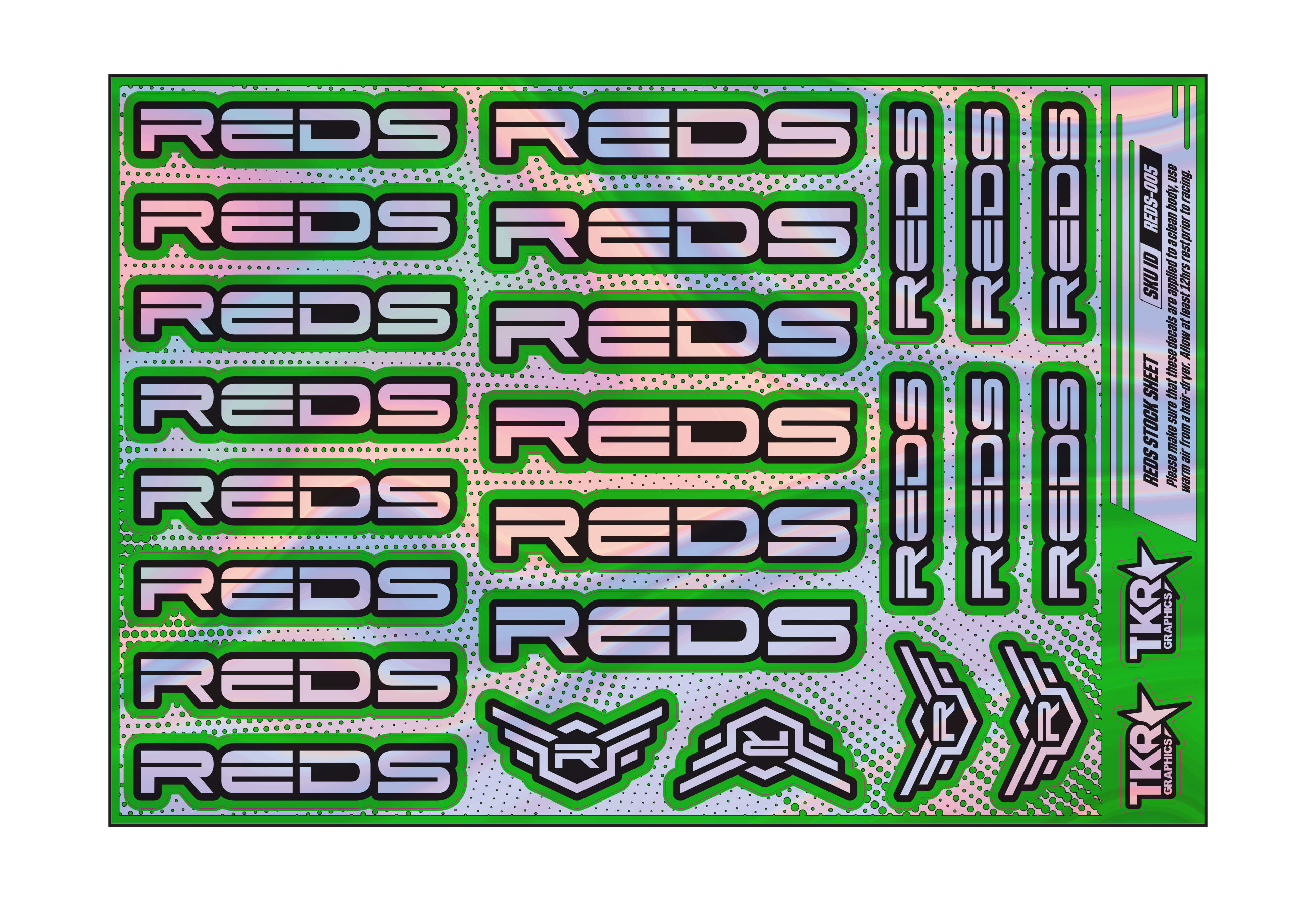 HOLOGRAPHIC REDS A5 STOCK SHEET