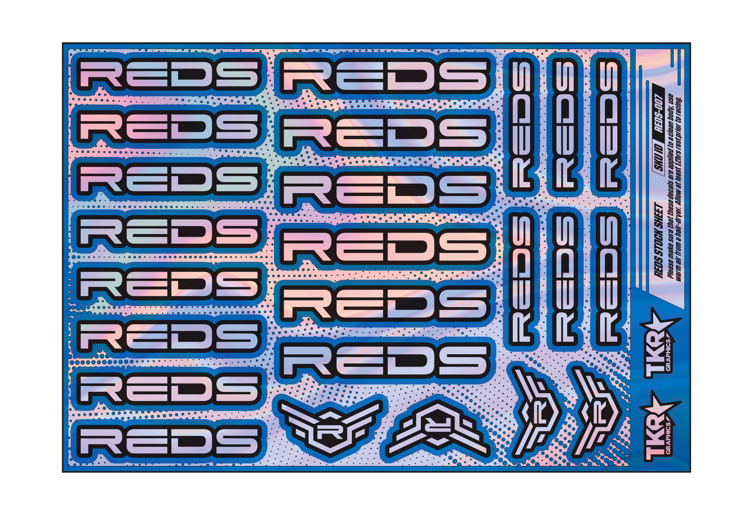 HOLOGRAPHIC REDS A5 STOCK SHEET