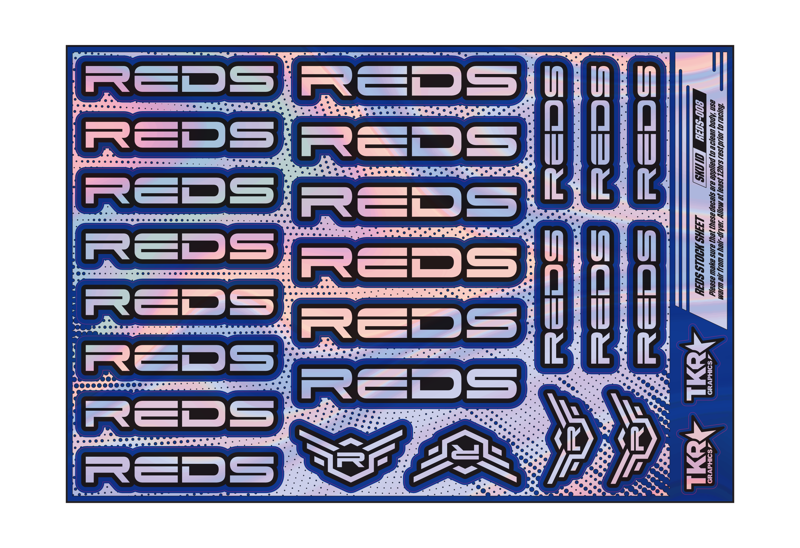 HOLOGRAPHIC REDS A5 STOCK SHEET