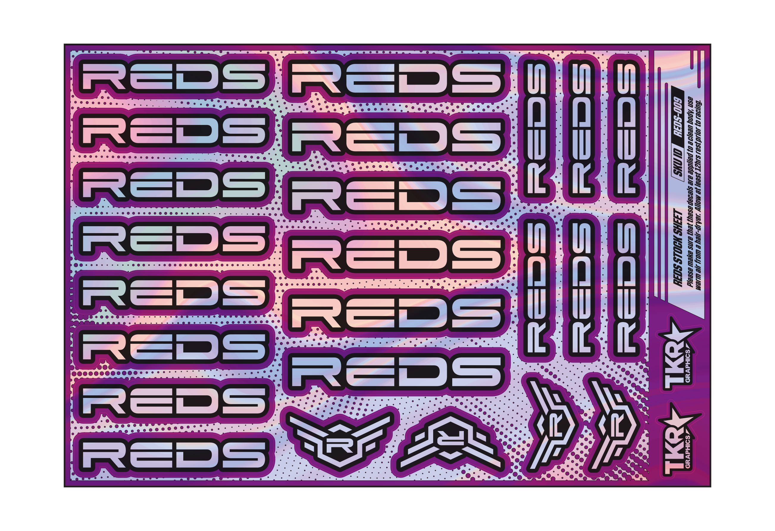 HOLOGRAPHIC REDS A5 STOCK SHEET