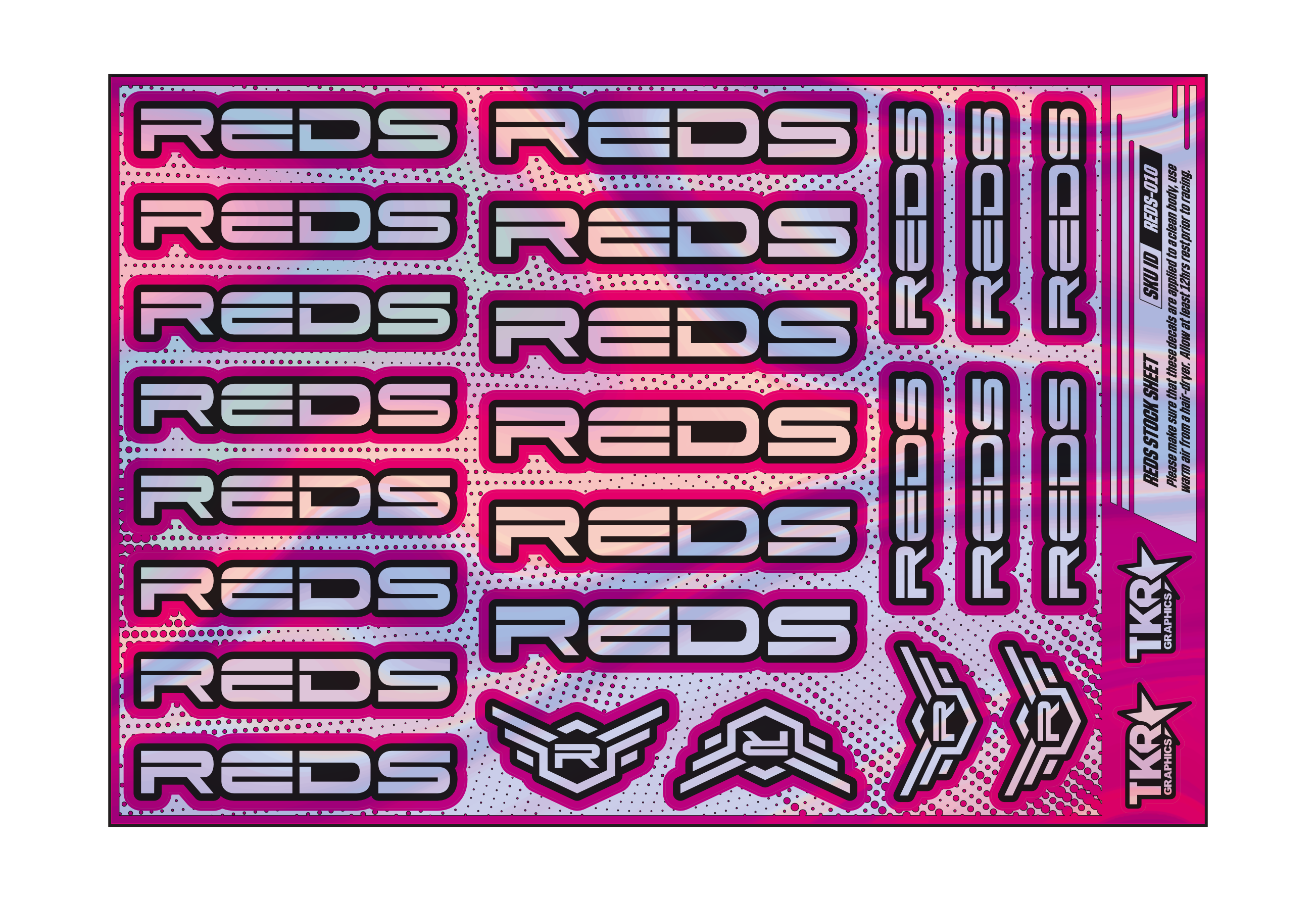 HOLOGRAPHIC REDS A5 STOCK SHEET