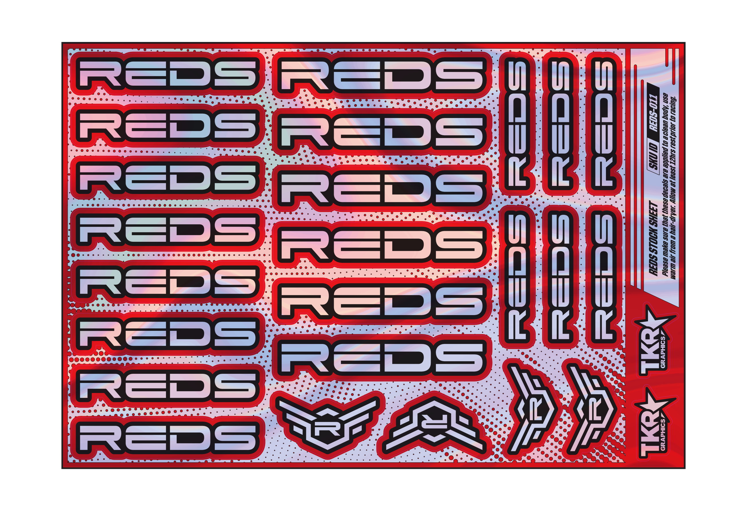 HOLOGRAPHIC REDS A5 STOCK SHEET