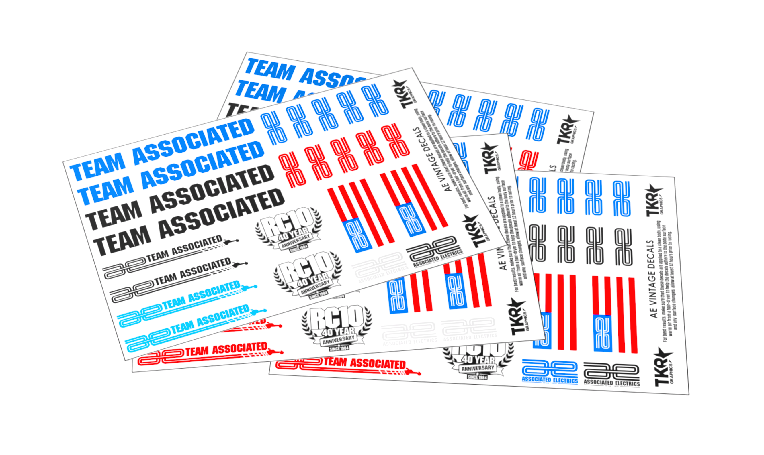 ASSOCIATED ELECTRONICS VINTAGE A5 DECAL SHEET – TKR Graphics Ltd