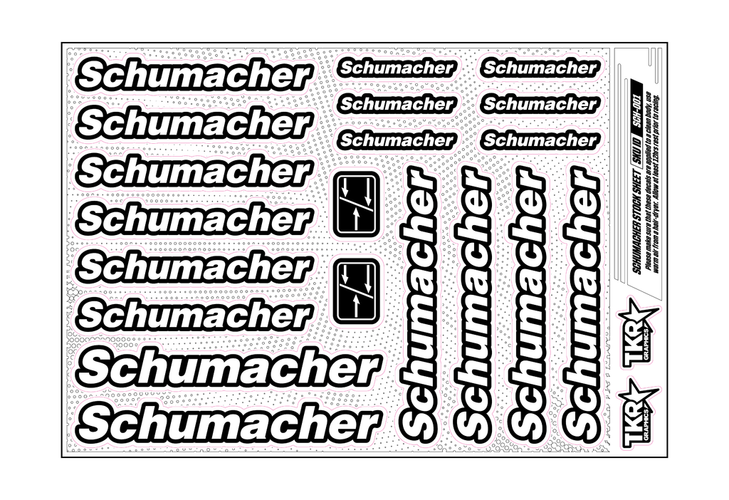 SCHUMACHER A5 STOCK SHEET