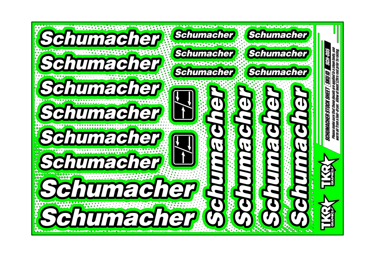 SCHUMACHER A5 STOCK SHEET