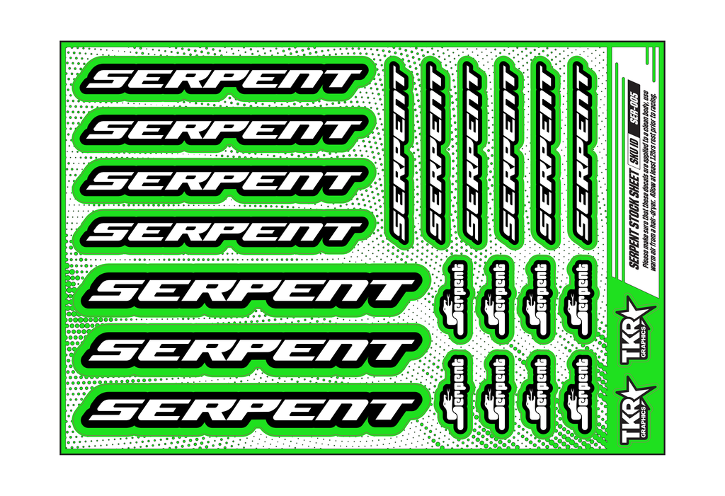 SERPENT A5 STOCK SHEET