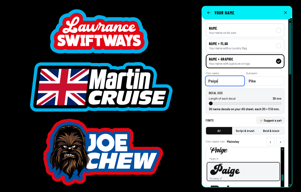 NAME & FONTS