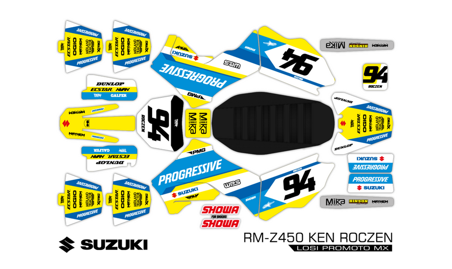 SUZUKI RM-Z450 KEN ROCZEN PRO LOSI PROMOTO MX SKIN - GLOSS FINISH