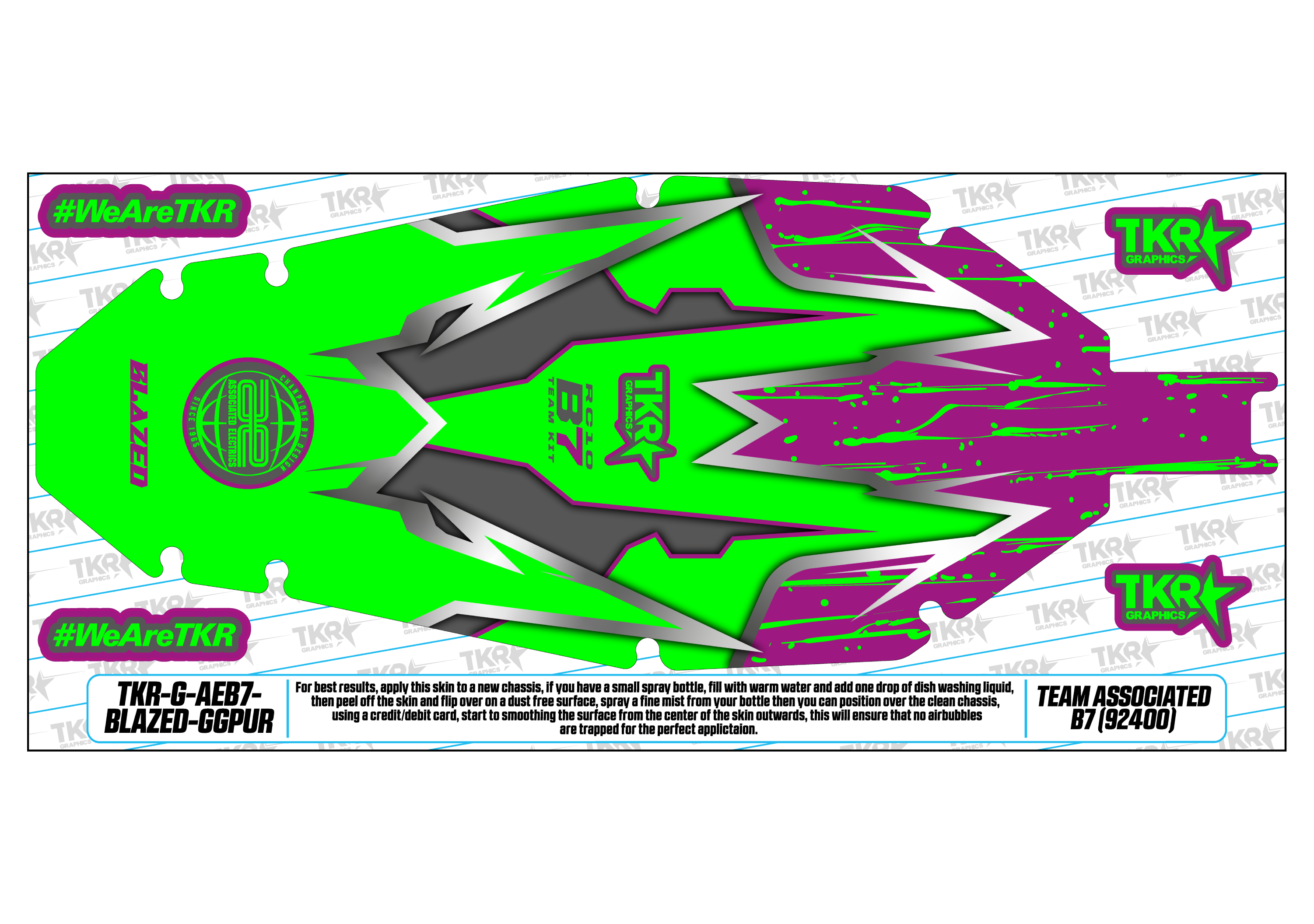TEAM ASSOCIATED RC10 B7 (92400) CHASSIS PROTECTOR SKIN (STOCKED GRAPHICS)