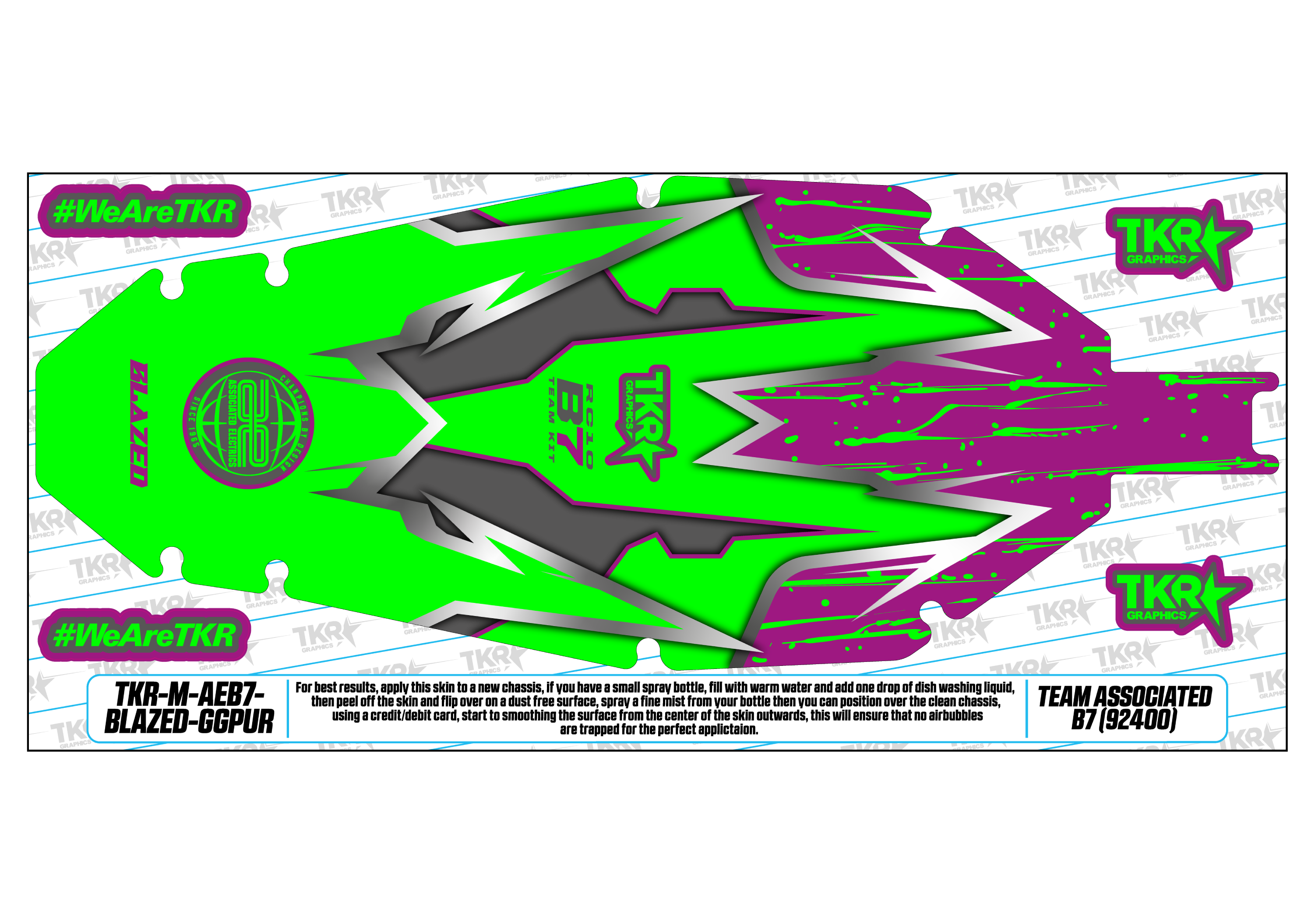 TEAM ASSOCIATED RC10 B7 (92400) CHASSIS PROTECTOR SKIN (STOCKED GRAPHICS)