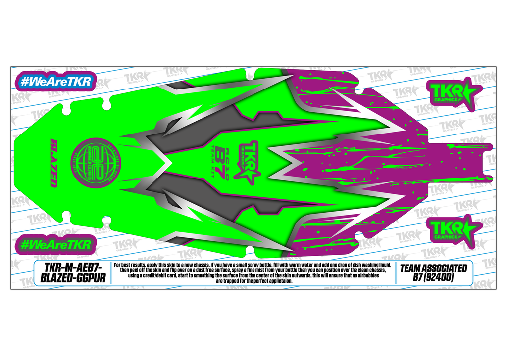 TEAM ASSOCIATED RC10 B7 (92400) CHASSIS PROTECTOR SKIN (STOCKED GRAPHICS)