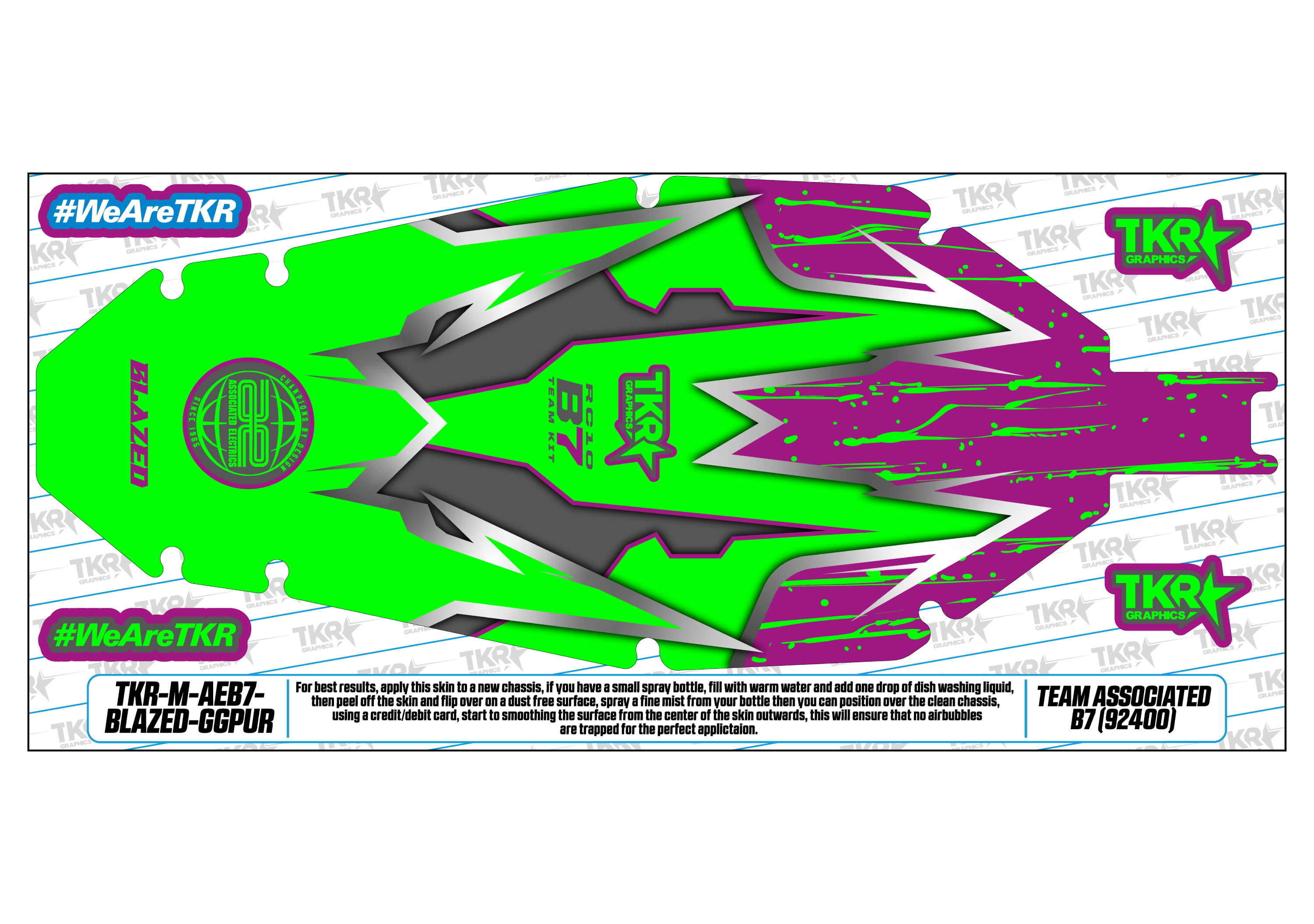 TEAM ASSOCIATED RC10 B7 (92400) CHASSIS PROTECTOR SKIN (STOCKED GRAPHICS)