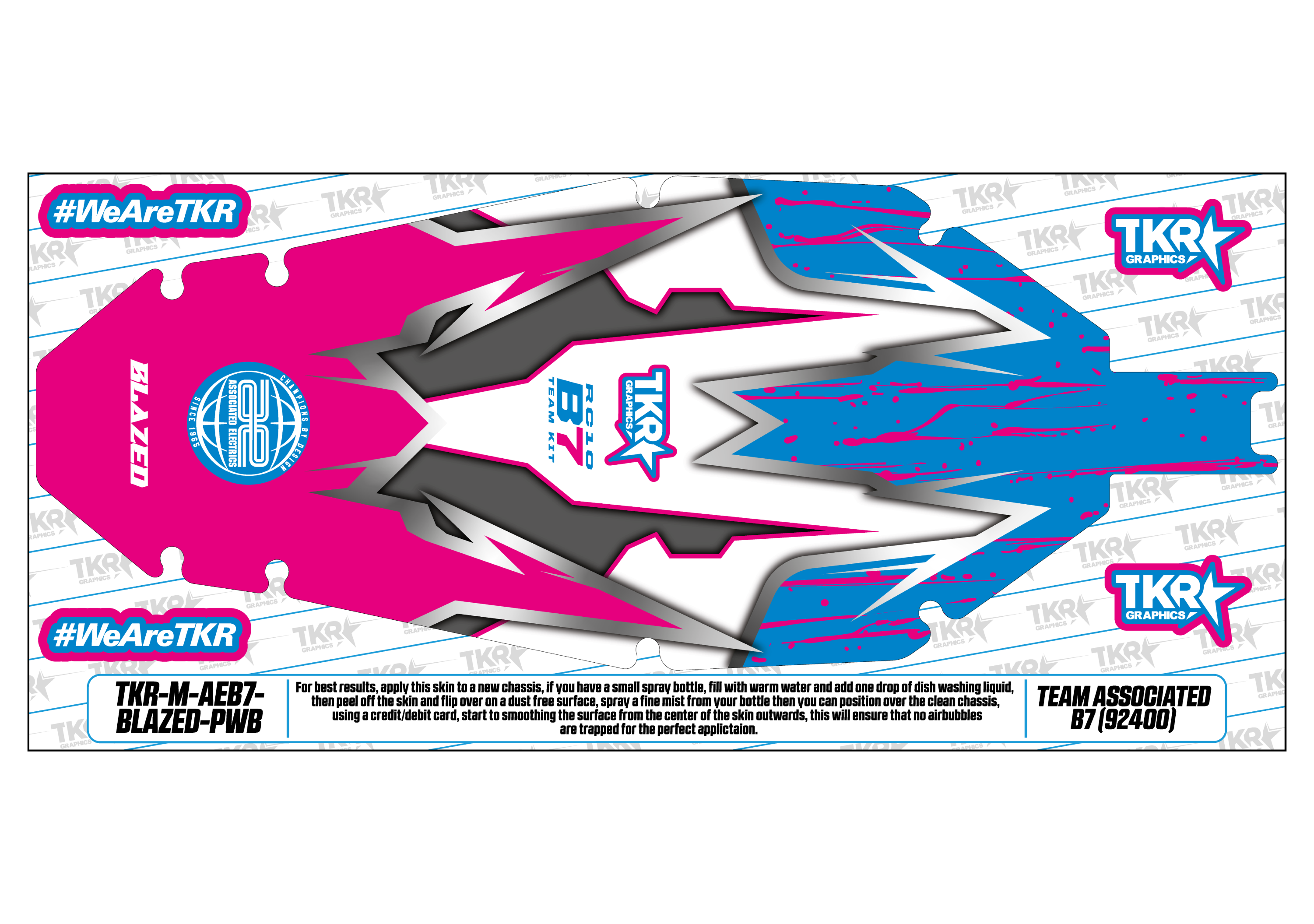 TEAM ASSOCIATED RC10 B7 (92400) CHASSIS PROTECTOR SKIN (STOCKED GRAPHICS)
