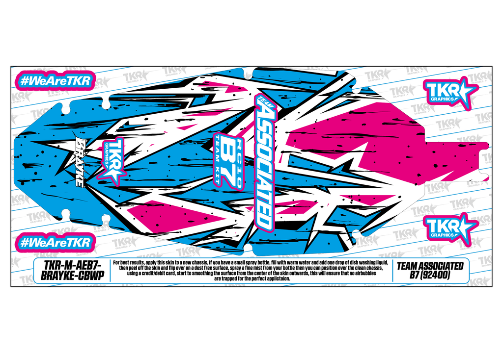 TEAM ASSOCIATED RC10 B7 (92400) CHASSIS PROTECTOR SKIN (STOCKED GRAPHICS)