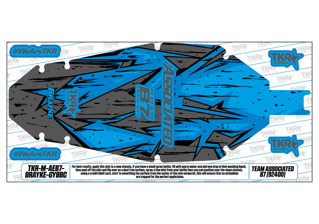 TEAM ASSOCIATED RC10 B7 (92400) CHASSIS PROTECTOR SKIN (STOCKED GRAPHICS)
