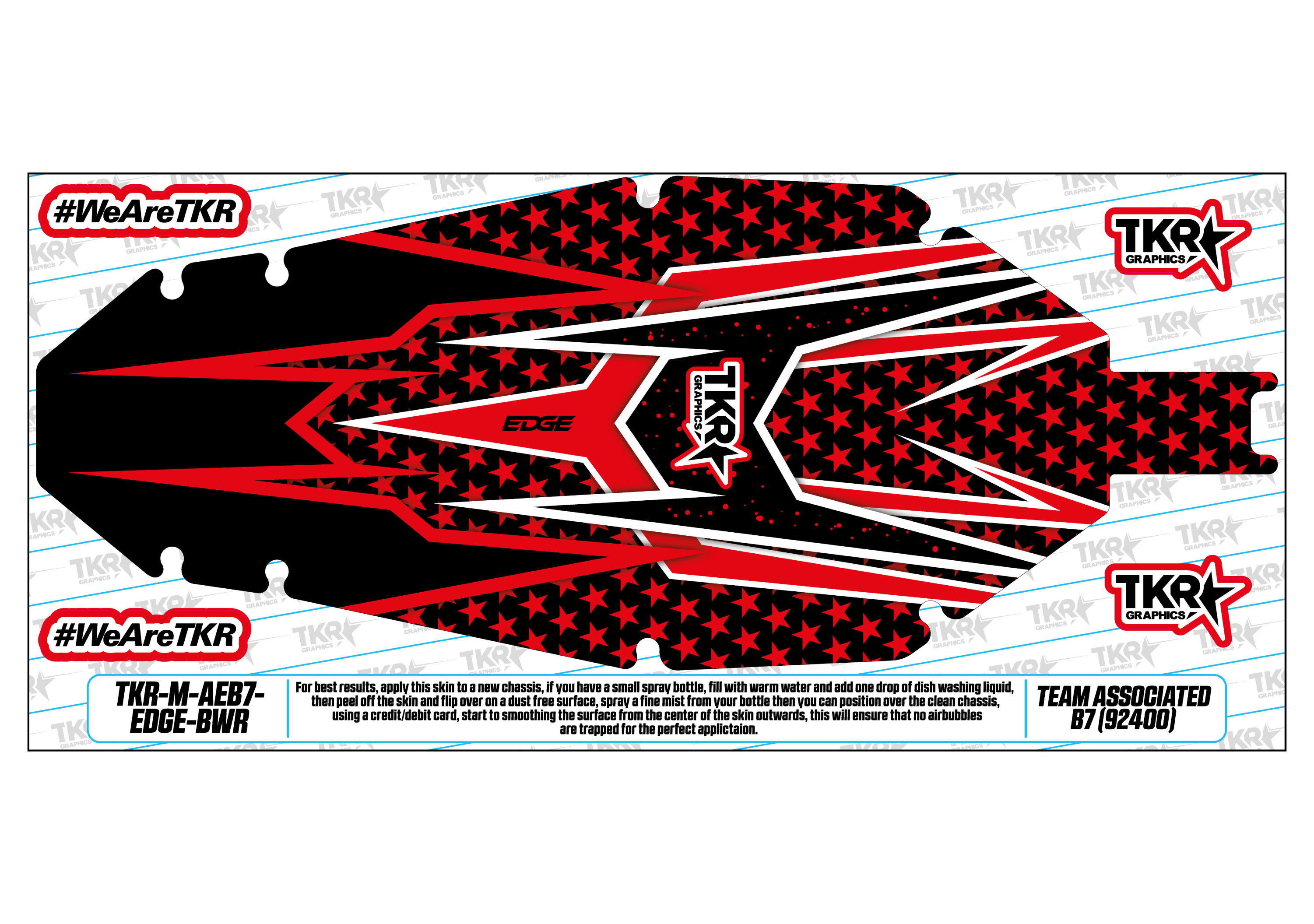 TEAM ASSOCIATED RC10 B7 (92400) CHASSIS PROTECTOR SKIN (STOCKED GRAPHICS)