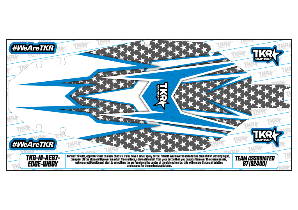 TEAM ASSOCIATED RC10 B7 (92400) CHASSIS PROTECTOR SKIN (STOCKED GRAPHICS)