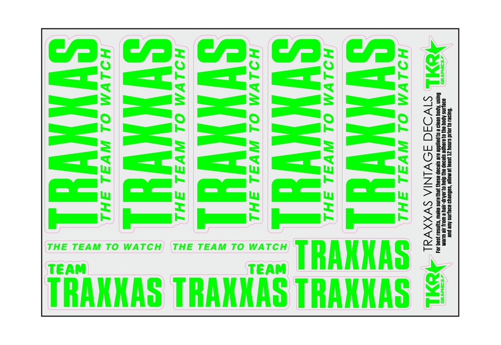 TRAXXAS VINTAGE A5 SHEET ON CLEAR VINYL