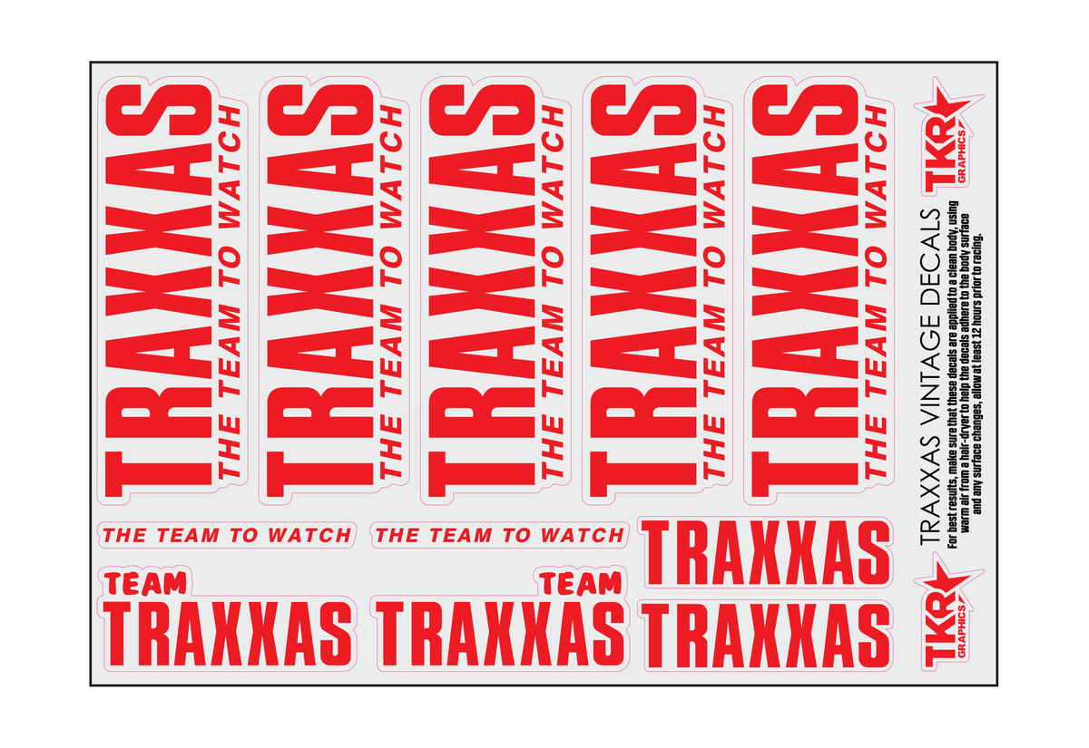 TRAXXAS VINTAGE A5 SHEET ON CLEAR VINYL