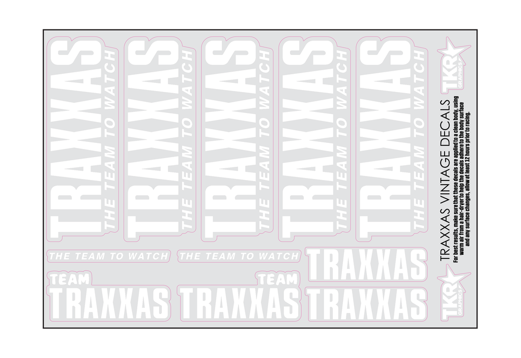 TRAXXAS VINTAGE A5 SHEET ON CLEAR VINYL