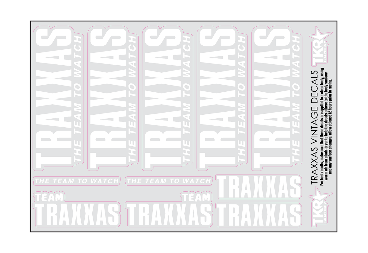 TRAXXAS VINTAGE A5 SHEET ON CLEAR VINYL